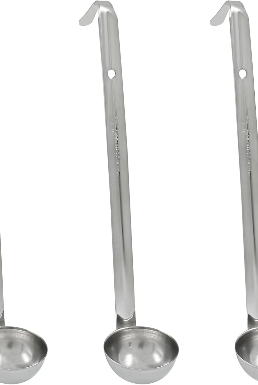 Piutouyar 3 Pcs 1 oz Soup Ladle Set with Long Hooked Handle | Stainless Steel Ladle, Kitchen Cooking Serving Ladle Accessories, For Cooking Soup Sauce Stews